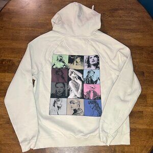The Eras Tour Taylor Swift Cream Hoodie w/Colorful Back Design XS